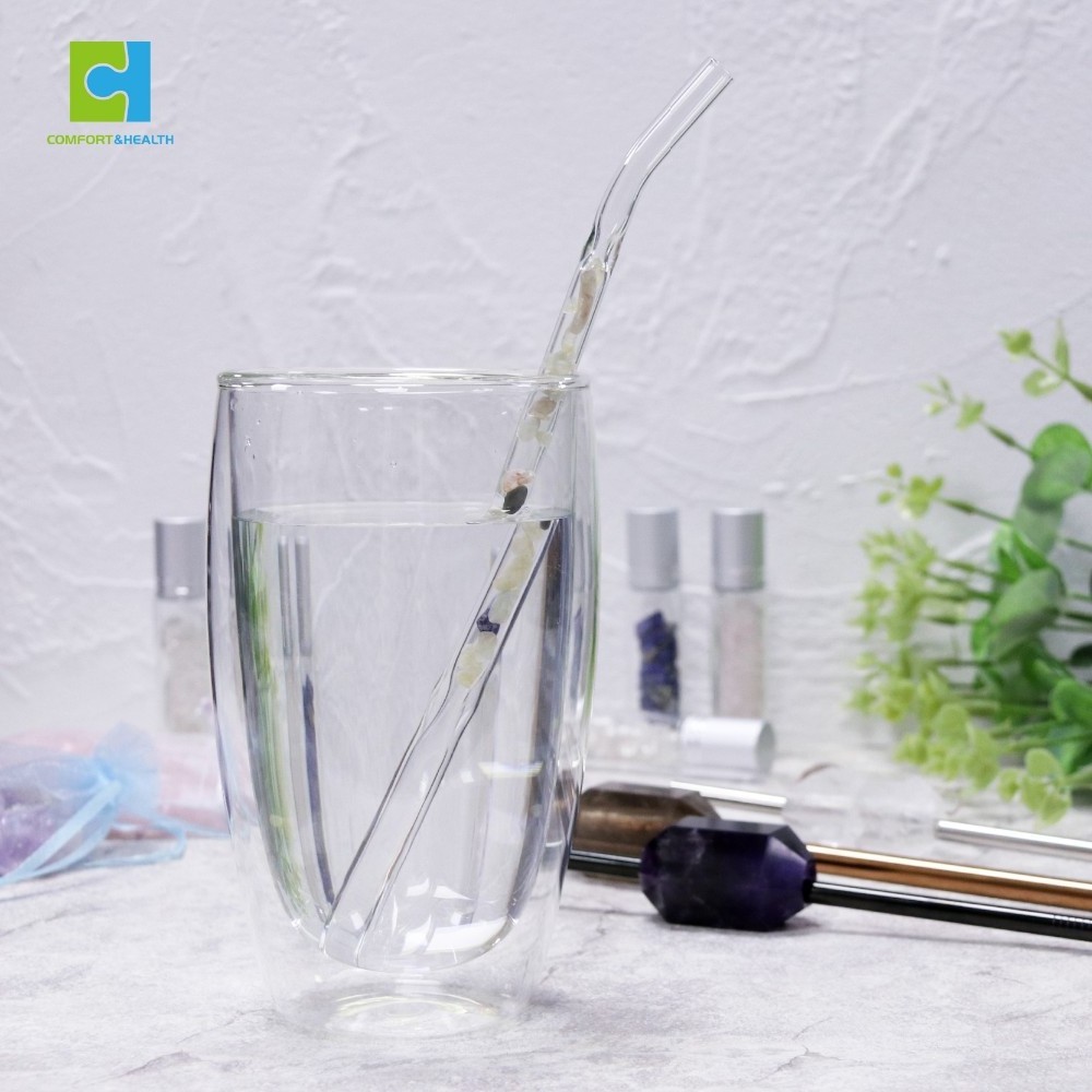 High Borosilicate Glass Gemstone Crystal Straw