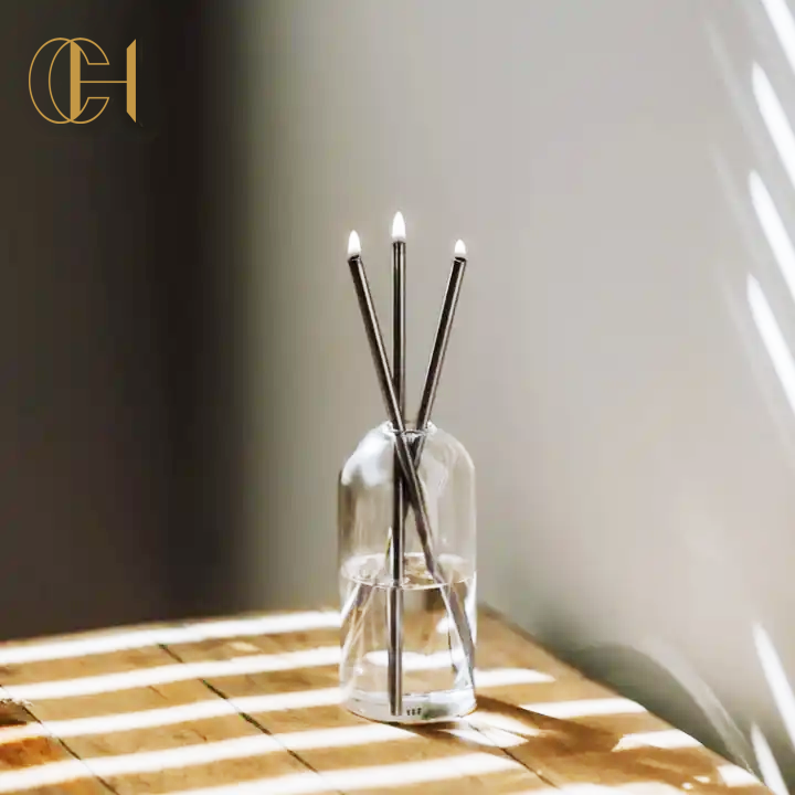 C&H Wholesale Customized Logo Liquid Candle Wax Refill Home Decor Minimalistic Steel Scented Oil Everlasting Candles