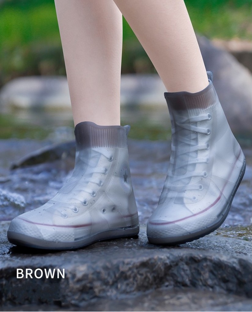 New Fashion Rain Boots Waterproof Tpe Boots Non-slip Water Shoes Rainy Day Men And Women Children Shoe Cover