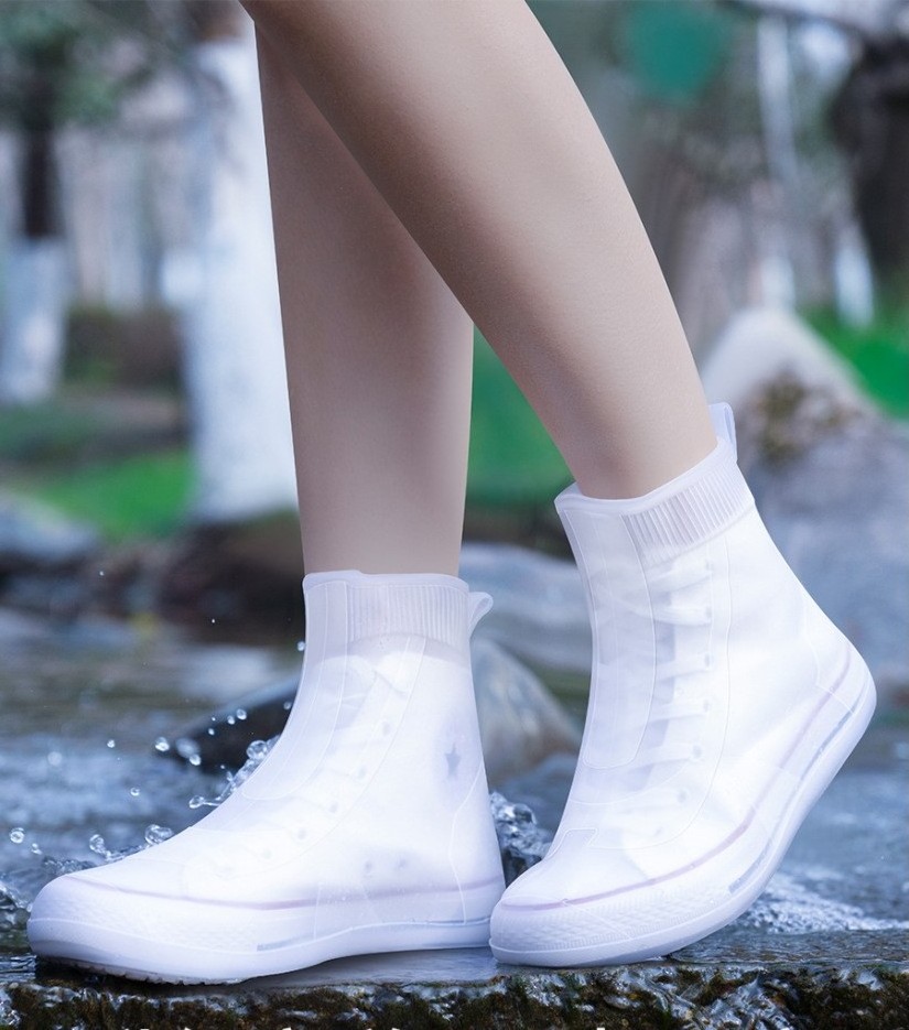 New Fashion Rain Boots Waterproof Tpe Boots Non-slip Water Shoes Rainy Day Men And Women Children Shoe Cover