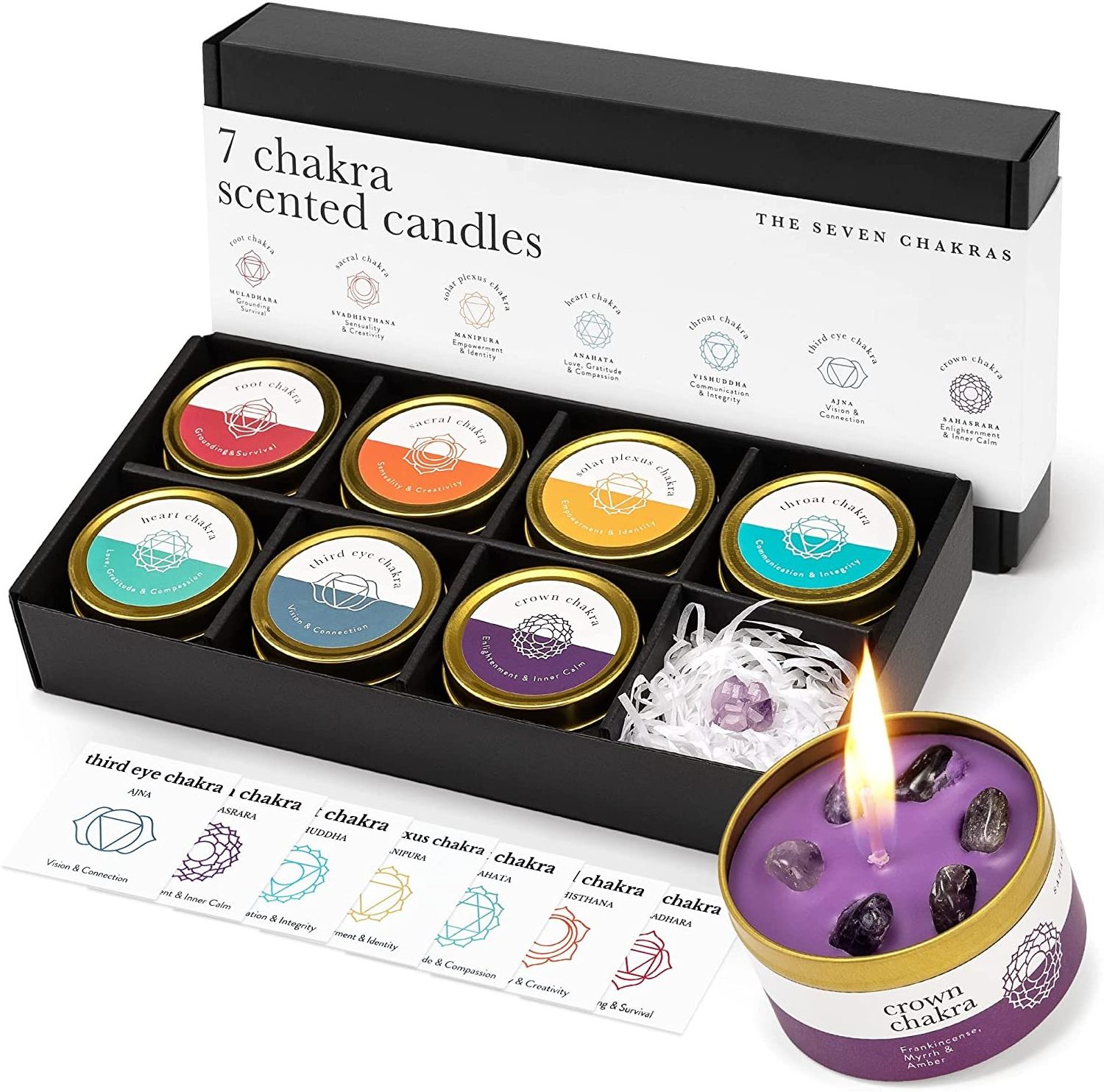 Wholesale Home Decorative Aromatherapy Small Jars 7 Days Gift Set Spiritual Candles Manifest Chakra Candle