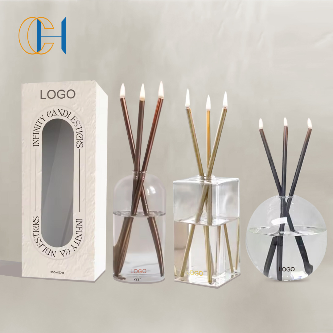 C&H Luxury Scent-free Clean Burning Smoke-free Elegant Unique Steel Oil Candle Everlasting Candles with Custom Logo and Package