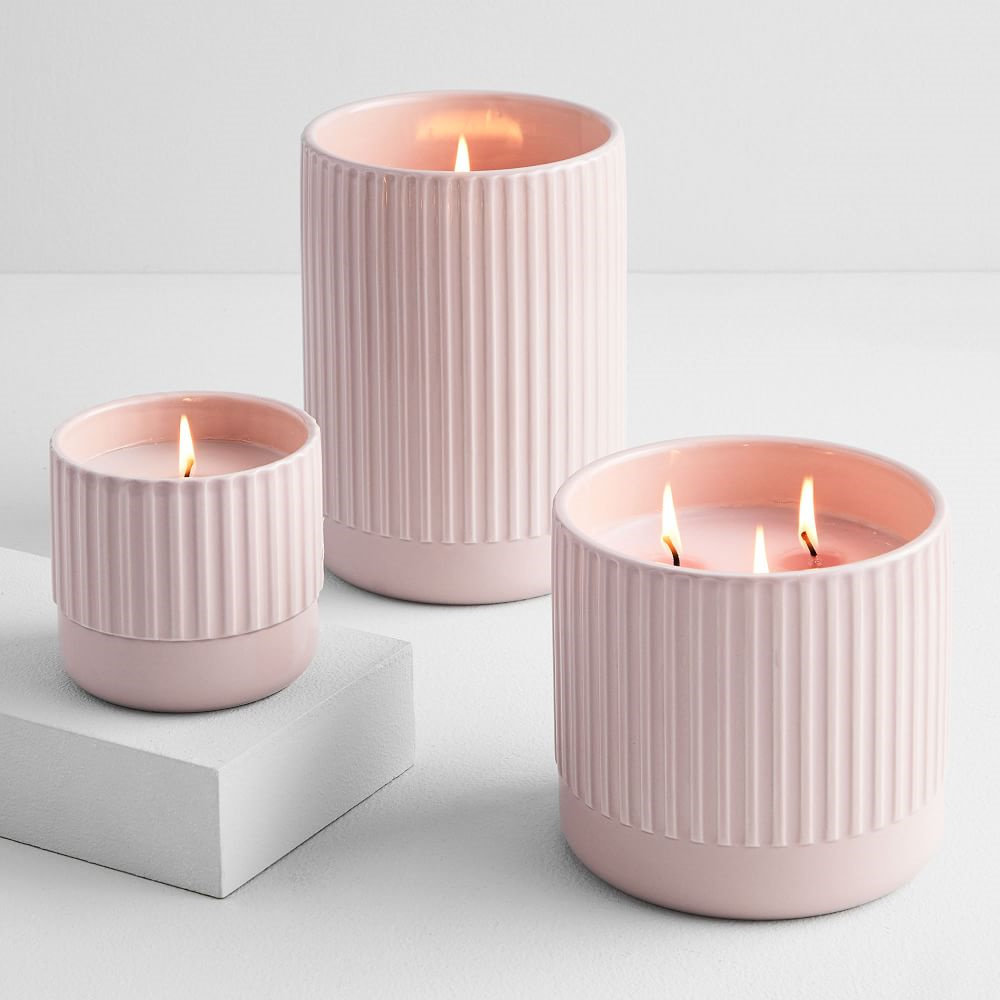 C&H Custom Size Irregular Cement Candle Jar Wholesale Frosted Square Mini Home Decoration Concrete Ceramic Candle Jar