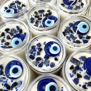 Wholesale Private Label Luxury Evil Eye Candle Crystal Infused Spiritual Gift Set Tropical Scented Candle