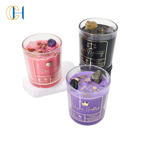 C&H Crystal Infused Money Love Gilding Logo Candle Colorful Soy Wax Magic Meditation Candle