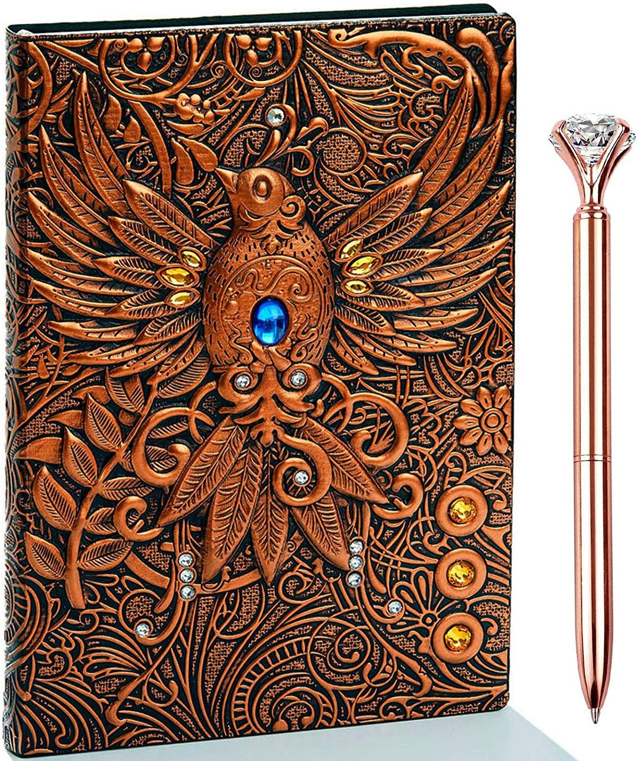 Artificial Fancy Gifts Private Label Handmade Leather Healing Crystal Notebook Journal