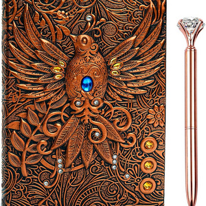 Artificial Fancy Gifts Private Label Handmade Leather Healing Crystal Notebook Journal