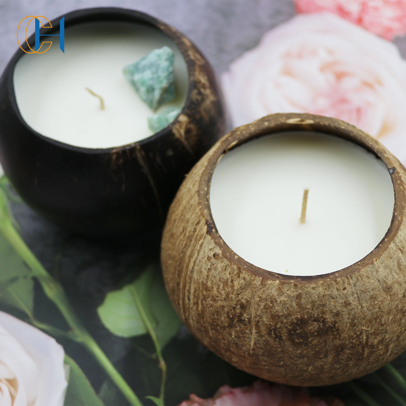 C&H  Hot Selling Custom Home Fragrance Pumpkin Coconut Candle Coconut Shell Scented Candles