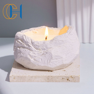 C&H Nordic Volcano White Creative Home Decor Cement Jar Candle Aromatherapy Novelty Bougies Parfum Soy Wax Relax Scented Candles