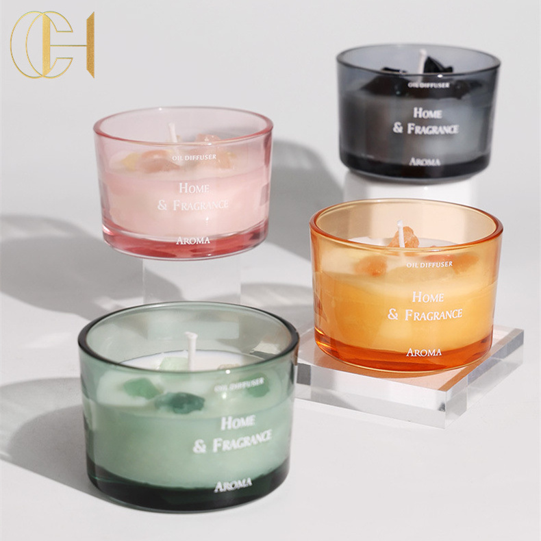 C&H Wholesale Custom Scented Candles Soy Wax Gift Box Crystal Spiritual Healing Luxury Handmade Candles