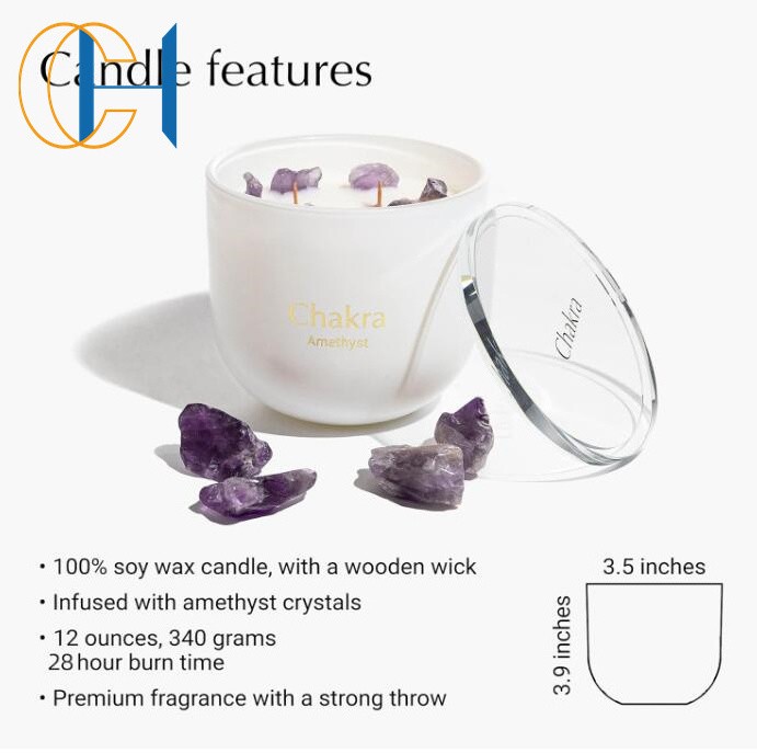 C&H Wholesale Wedding Favors Essential Oil Aroma Sets Crystal Scented Candle Gemstone Infused Mediation Candles