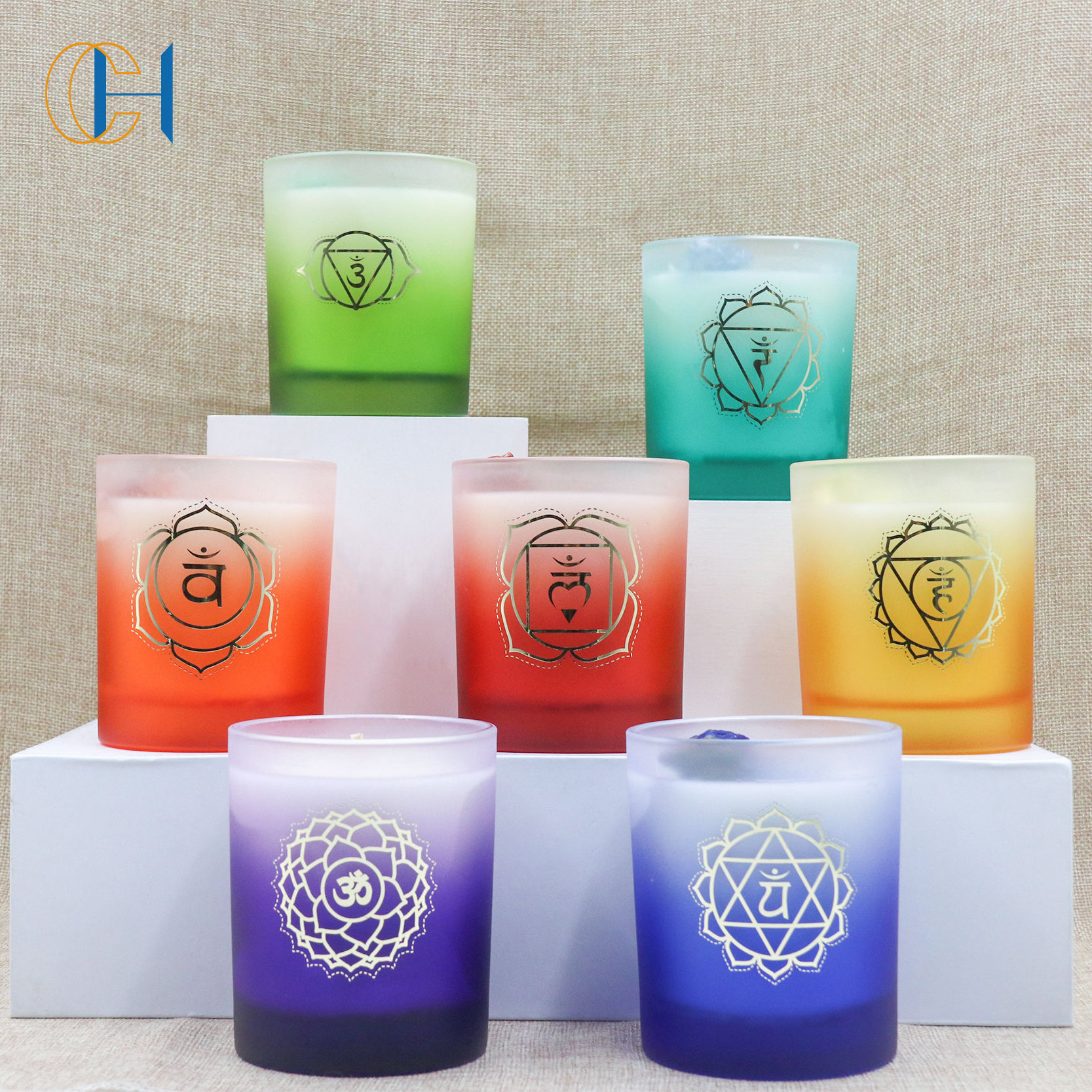 C&H Wholesale Custom Scented Candles Soy Wax Gift Box Crystal Spiritual Healing Luxury Handmade Candles