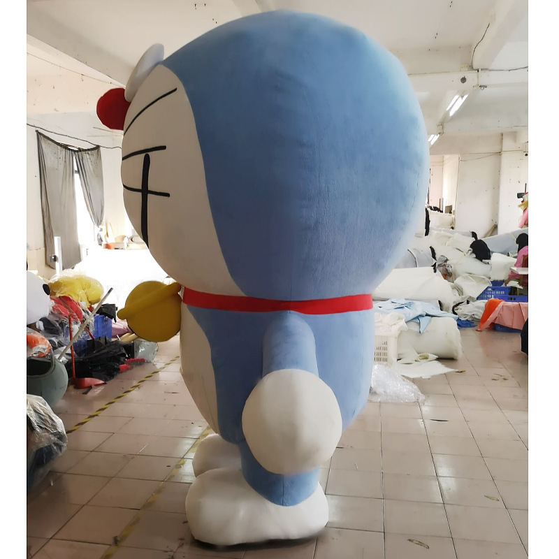 Realistic Cute 2.3m Plush Inflatable Doraemon Mascot Costume with battery Animal Cosplay For Adult