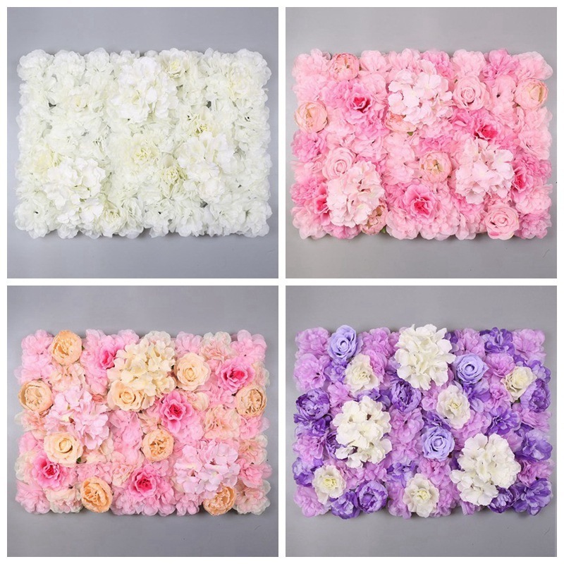 Creative Simulation Decorative Roses Wall Wedding Decoration Backdrop 3D Artificial Flowers Wall Decor