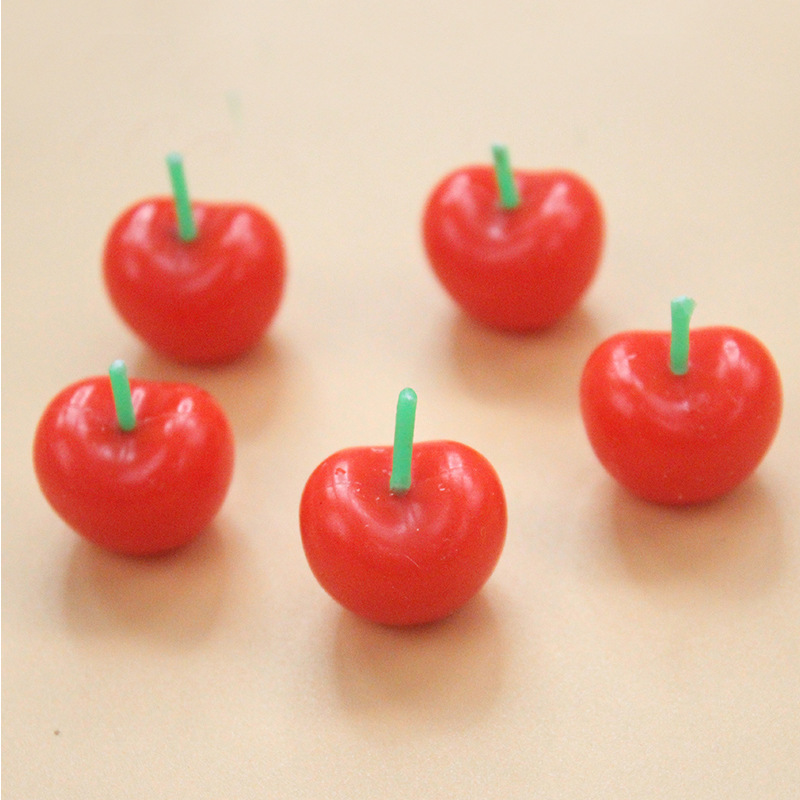 Birthday Cake Party Decoration Red Romantic Cute Fruit Little Cherry Candles