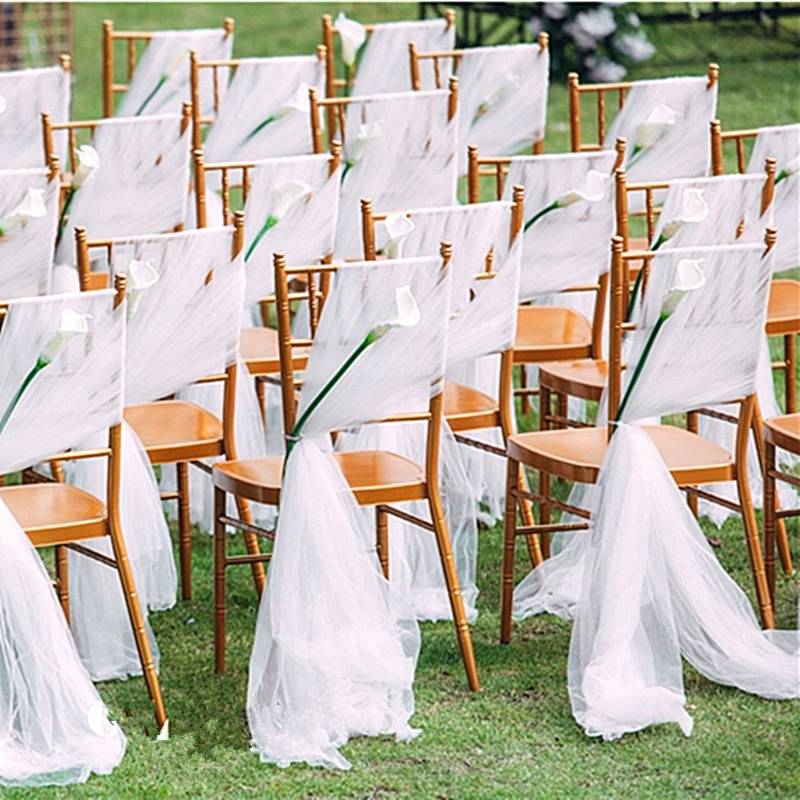 Wedding Supplies Gauze Decoration Backdrop Stair Draperies Wedding Chair Drapes For Wedding Decoration