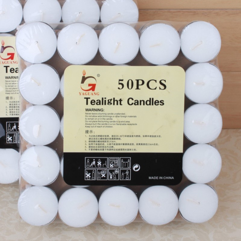 Factory Wholesale Warm Tea White Paraffin Wax 12G 3.5 Hours Smokeless Tealight Candles