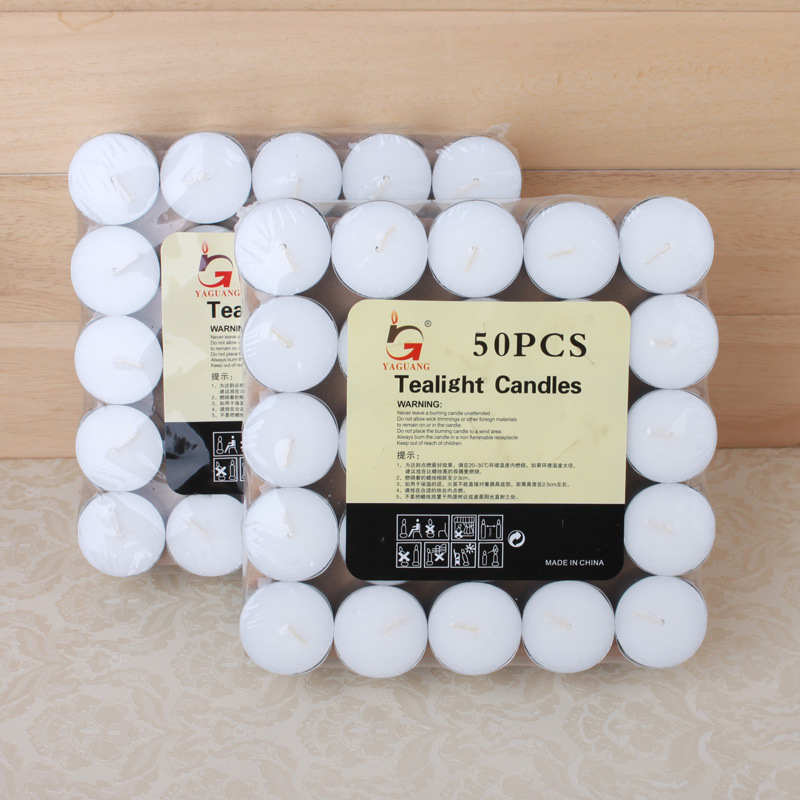 Factory Wholesale Warm Tea White Paraffin Wax 12G 3.5 Hours Smokeless Tealight Candles