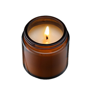 Wholesale Home Decoration Smokeless Indoor Tea Color Glass Handmade Soy Wax Scented Candles