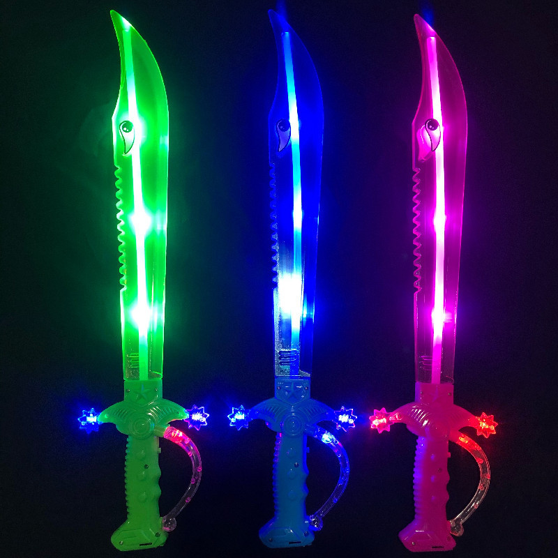 Wholesale Music Induction Plastic Flashing Sword Toy Glowing Samurai Sword With Scabbard