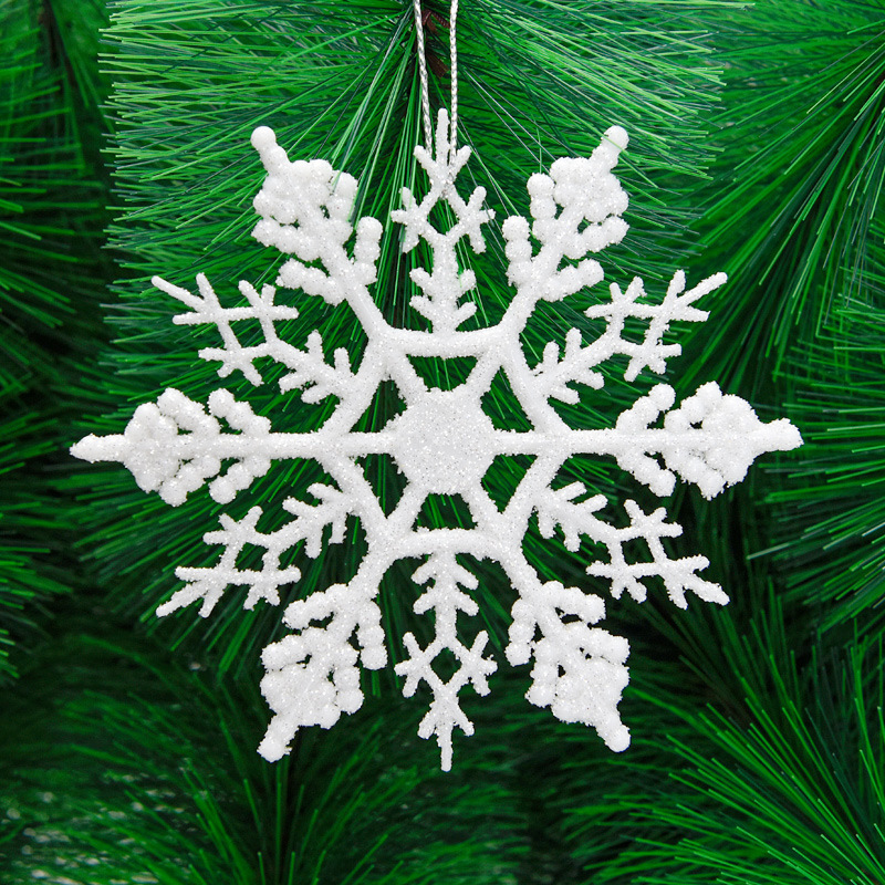 New Christmas Tree Pendant Wedding Decorations Small Pendant White Sticky Powder Snowflake