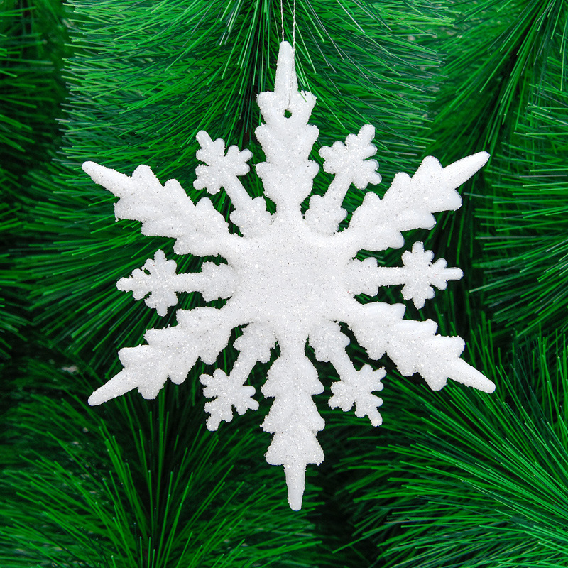 New Christmas Tree Pendant Wedding Decorations Small Pendant White Sticky Powder Snowflake