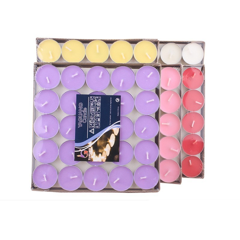 Wholesale Scented Candle Romantic Proposal Colorful Ghee Wax 2 Hours 100Pcs Mini Tealight Candles