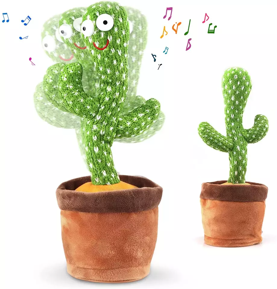 Talking Repeat Singing Sunny Cactus Toy Sunny The Cactus Sing Repeat Dancing Recording LED(120 Songs) Dancing Cactus Toy