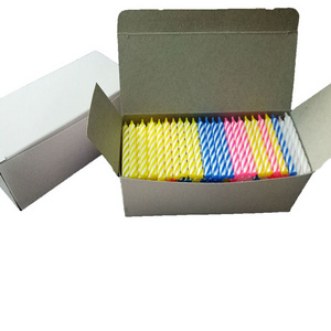 Wholesale Colored Threaded Candles Small White Boxed Bulk Linear Paraffin Birthday Candles