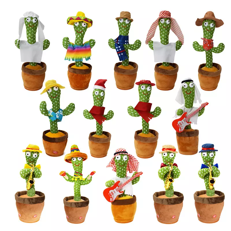 Talking Repeat Singing Sunny Cactus Toy Sunny The Cactus Sing Repeat Dancing Recording LED(120 Songs) Dancing Cactus Toy