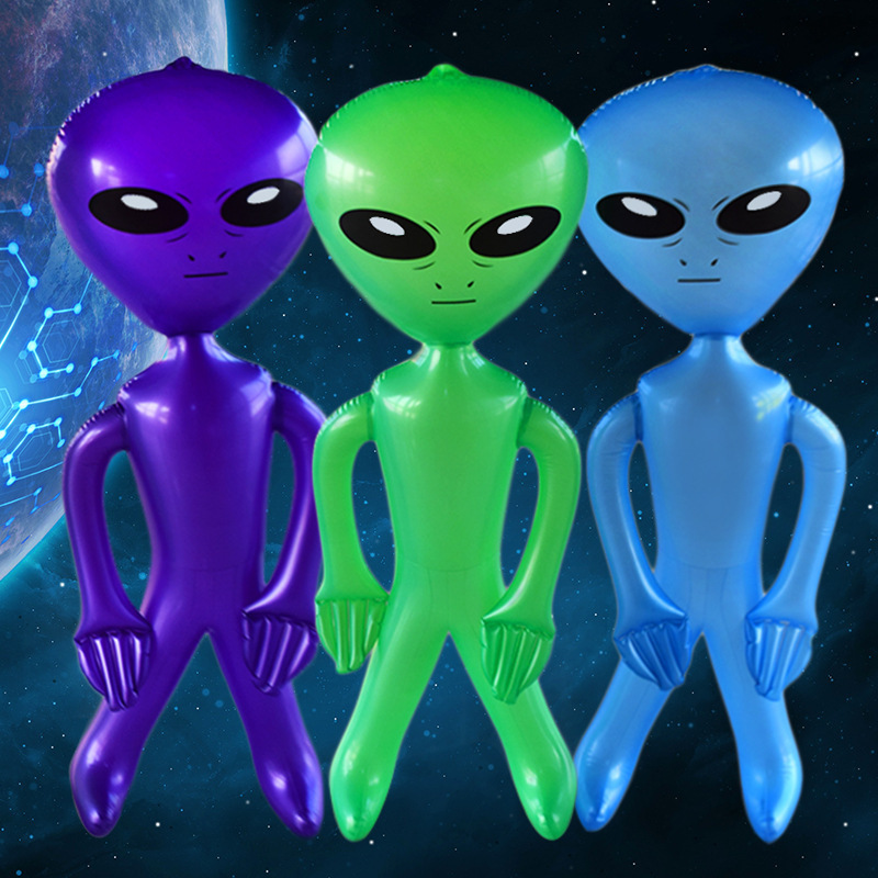 Customized Halloween Bar Party Decorations PVC Alien Toys Kids Inflatable Alien Toy For Advertising