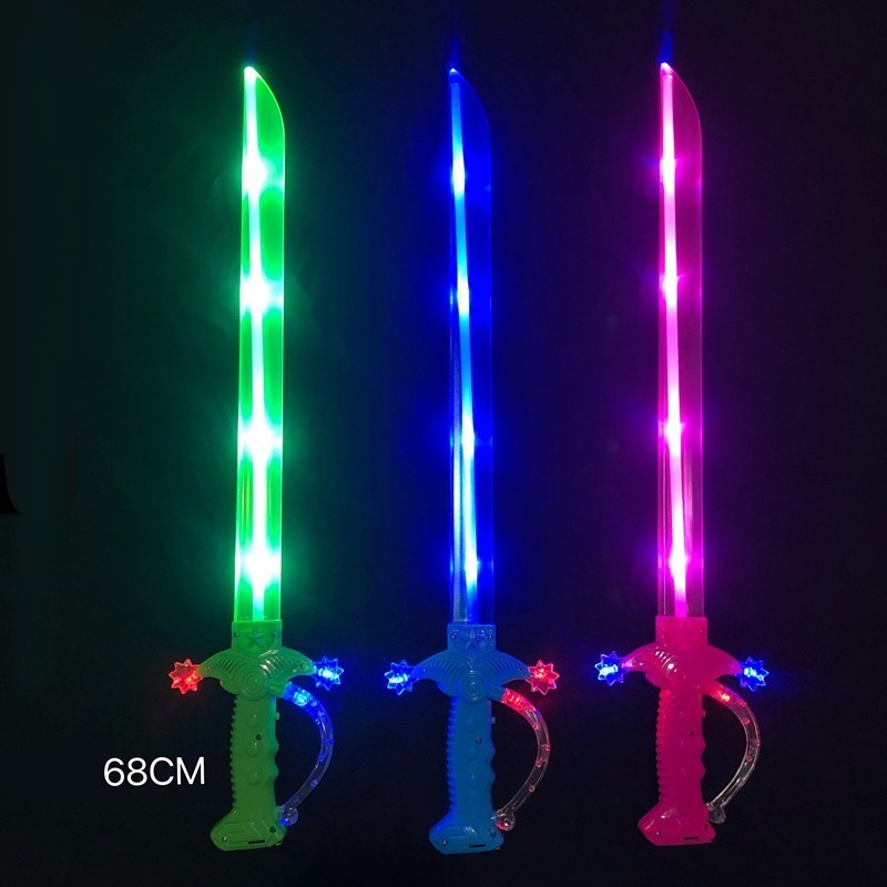 Wholesale Music Induction Plastic Flashing Sword Toy Glowing Samurai Sword With Scabbard