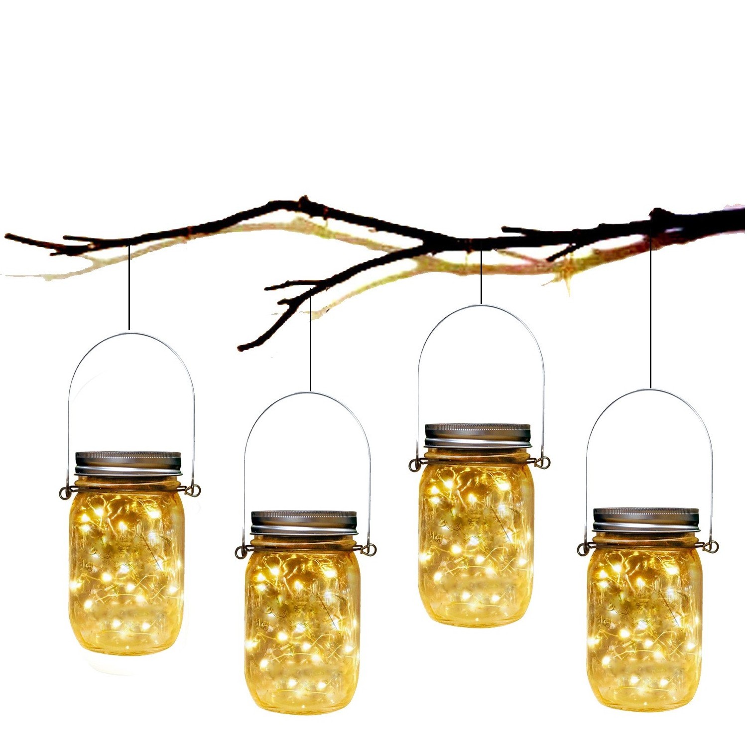 Outdoor Decorative Solar String Lights Creative Mason Bottle Copper String Lights