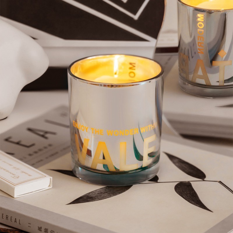 Home Decoration Low Temperature Lasting Romantic Candle Silver Cup Soy Wax Scented Candle