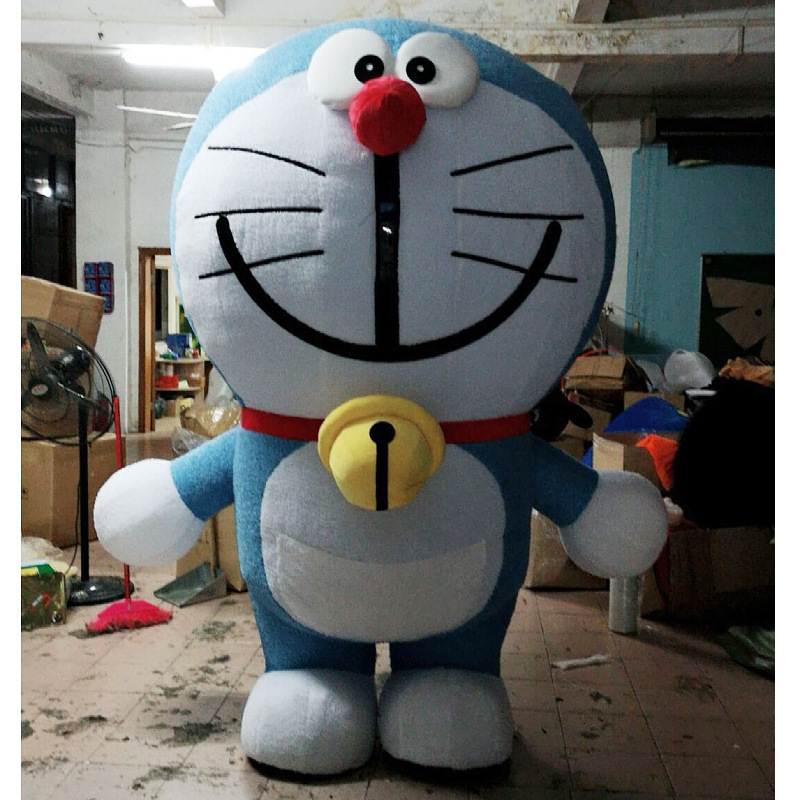 Realistic Cute 2.3m Plush Inflatable Doraemon Mascot Costume with battery Animal Cosplay For Adult