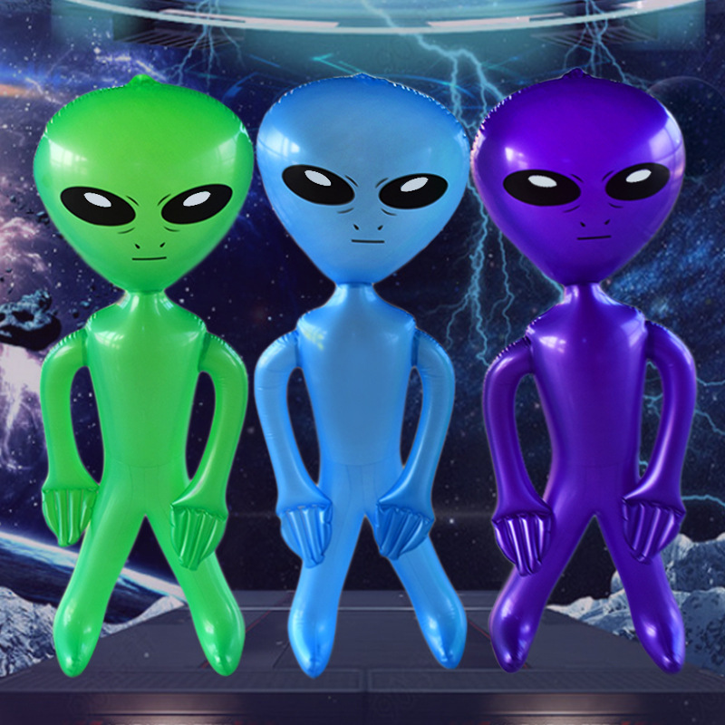 Customized Halloween Bar Party Decorations PVC Alien Toys Kids Inflatable Alien Toy For Advertising