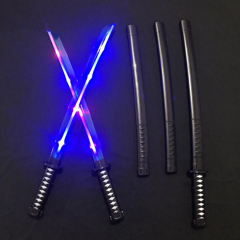 Wholesale Music Induction Plastic Flashing Sword Toy Glowing Samurai Sword With Scabbard