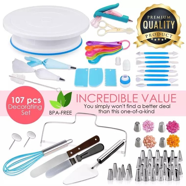 Multifunctional Baking Tools Accessories Stainless Steel Decorating Mouth Set 107 Piece Set Cream Cake Decorating Baking Set