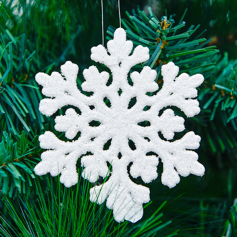 New Christmas Tree Pendant Wedding Decorations Small Pendant White Sticky Powder Snowflake