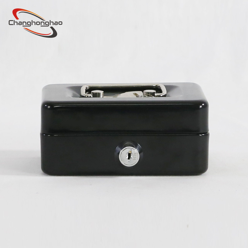 black metal cash safe box with 2 keys wholesale small money box safe