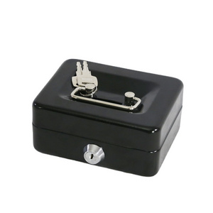 black metal cash safe box with 2 keys wholesale small money box safe