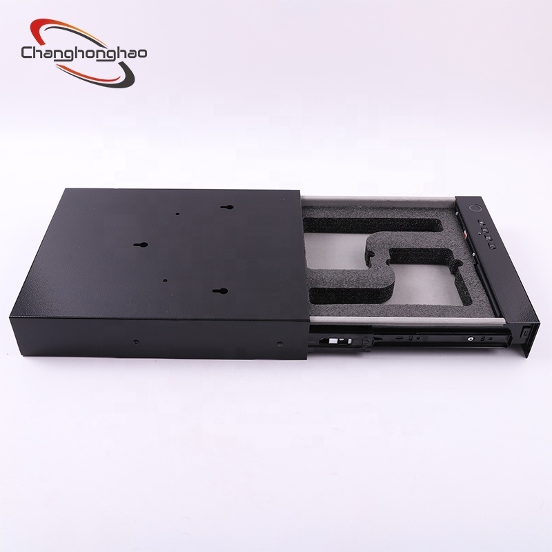 Hidden gun safe box with digital code lock home drawer type fingerprint gun box safe