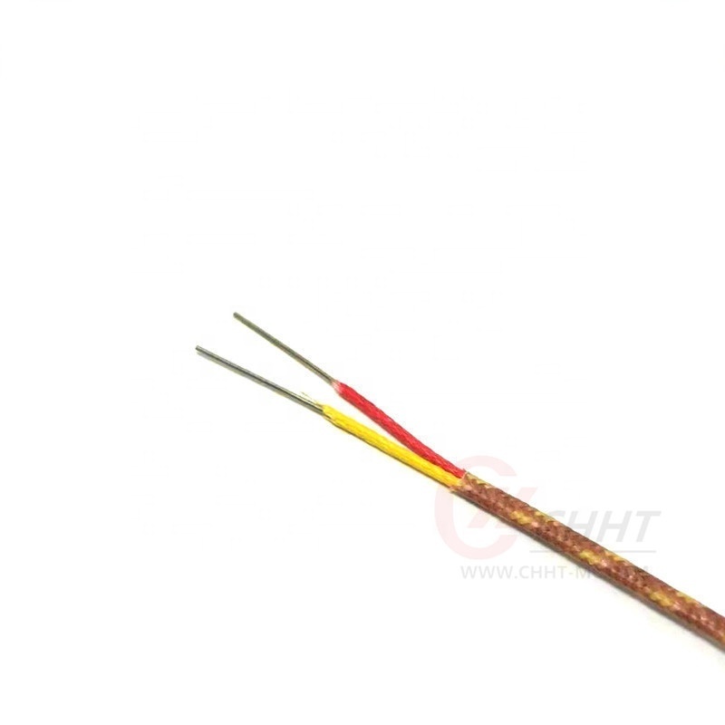 New style 2*24AWG high temperature nichrome K type fiberglass braided thermocouple wire KX-H-ANSI-CH with high quality