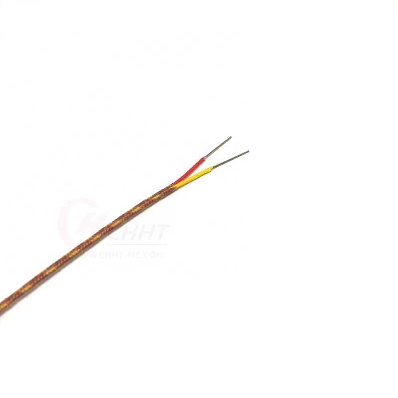 New style 2*24AWG high temperature nichrome K type fiberglass braided thermocouple wire KX-H-ANSI-CH with high quality