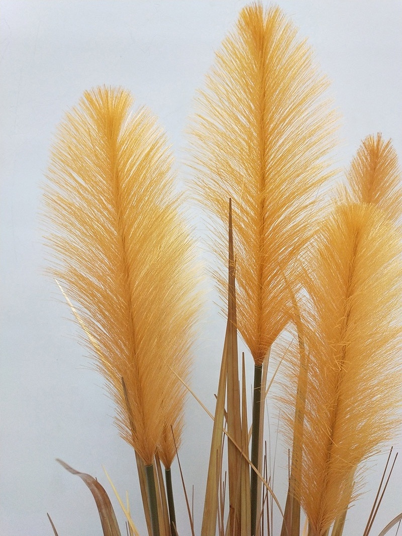 Wholesale Price Simulation Touch Feel 120cm Autumn Onion Grass With Reed Plastic Artificial Potted Plants In Plastic Pot