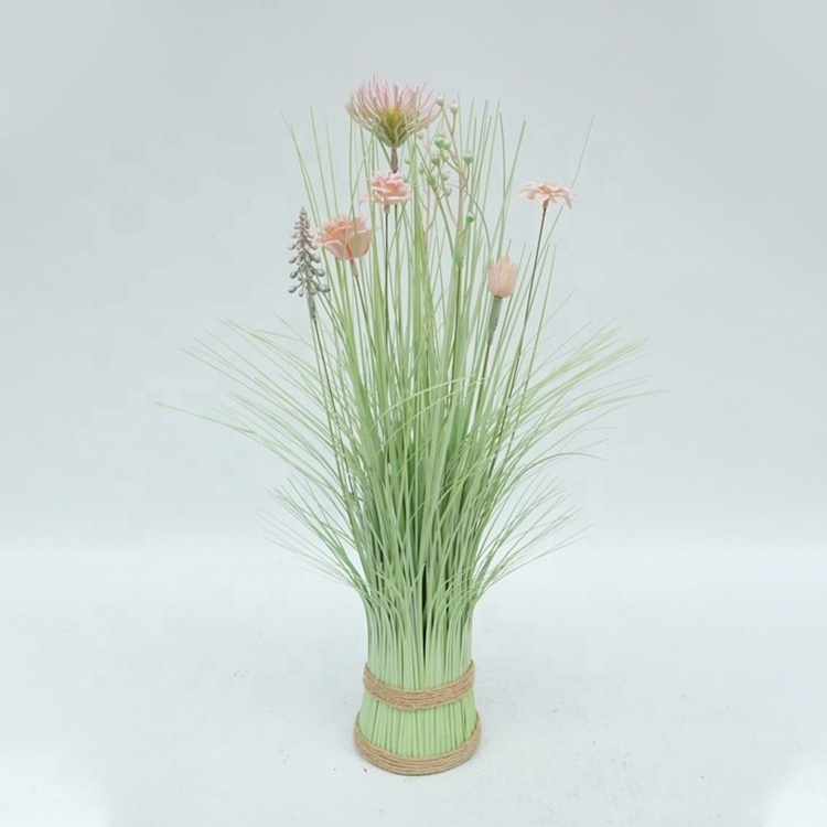 New artificial Spring ornament a bunch potted Faux green onion grass 51cm Onion grass bunch