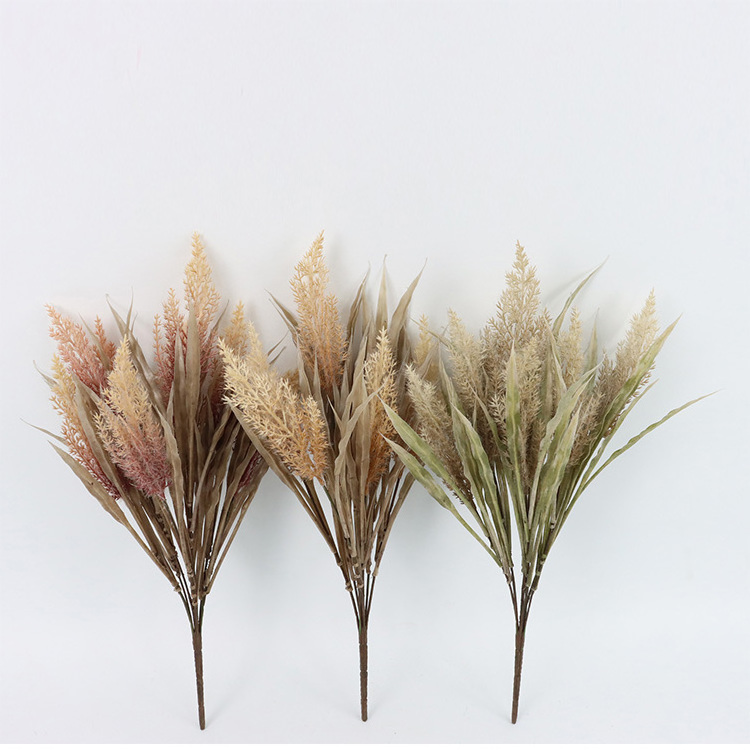 Faux Plastic Wheat Grass 48cm Bamboo wheatear bunch decorative artificial wheat grass