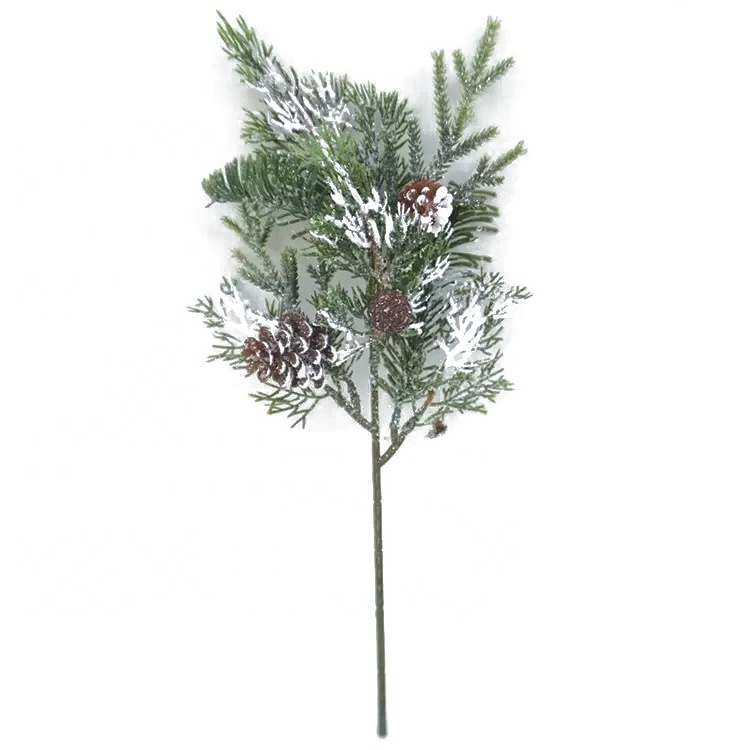 Christmas Pvc Pine Needle Tree Artificial Christmas Tree Decoration Special Gift 38cm Pinus Stem With Snowy Effect