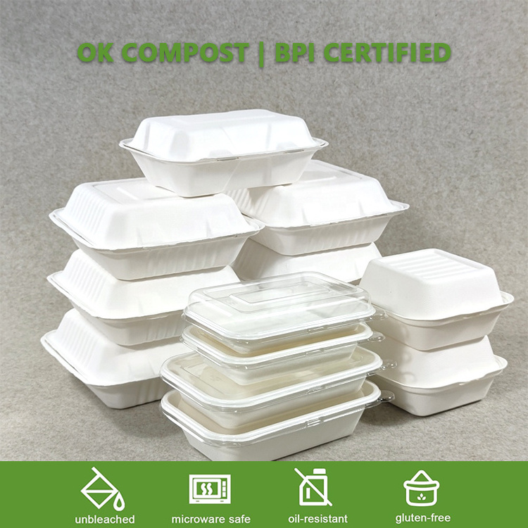 Biodegradable Sugarcane Bagassse Pulp Tableware Sugar Cane Fiber Compostable Disposable 100% Degradable Dinnerware Products