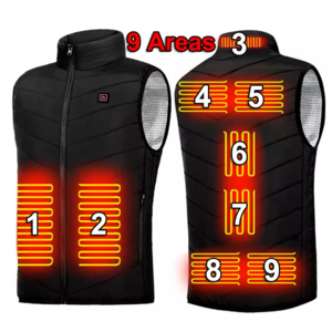 Winter Outdoor Control Temperature Men USB Charging Waistcoat 9 Heating Zones Thermal Jacket Heated Vest